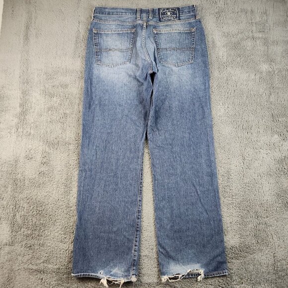 Lucky Brand Jeans 34x32 Blue Classic Fit Denim Distressed Vintage Baggy Y2K 90's - Picture 2 of 12